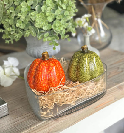 Glossy Ceramic Pumpkins - Choice of 2 Colours