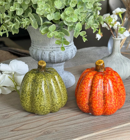 Glossy Ceramic Pumpkins - Choice of 2 Colours