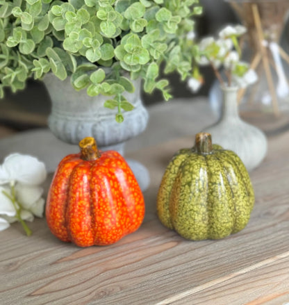 Glossy Ceramic Pumpkins - Choice of 2 Colours