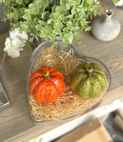 Glossy Ceramic Pumpkins - Choice of 2 Colours