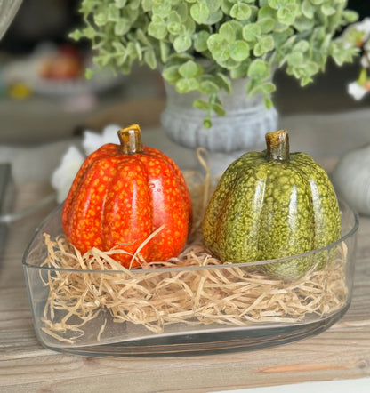 Glossy Ceramic Pumpkins - Choice of 2 Colours
