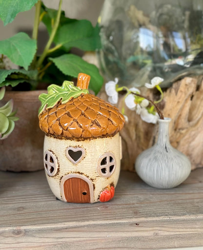 Ceramic Acorn House Tealight