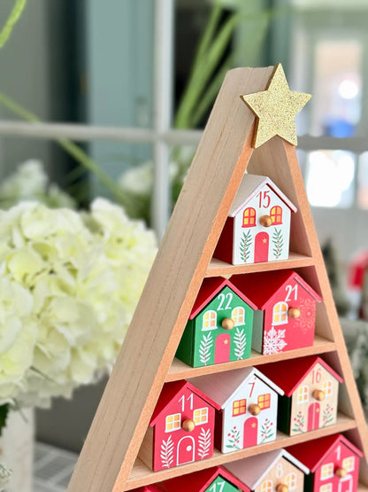 Large Wooden Advent Treehouse Calendar