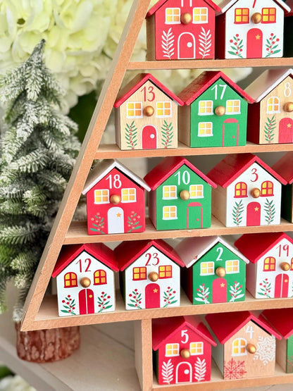 Large Wooden Advent Treehouse Calendar