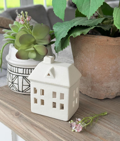 White Tealight Houses - 3 Sizes Available