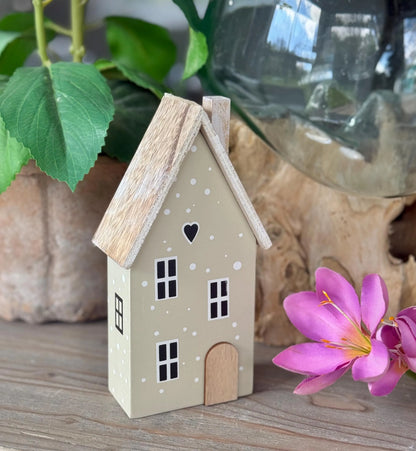 Sage Polka Dot Wooden Houses - Choice of 2 sizes (Copy)