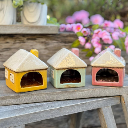 Mini Garden Village Tea Light House - 3 Colours Available
