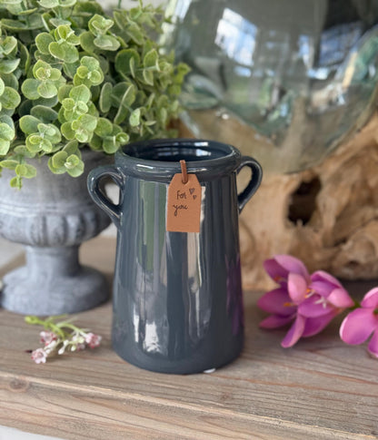Dark Grey For You Pot - Tall 14cm