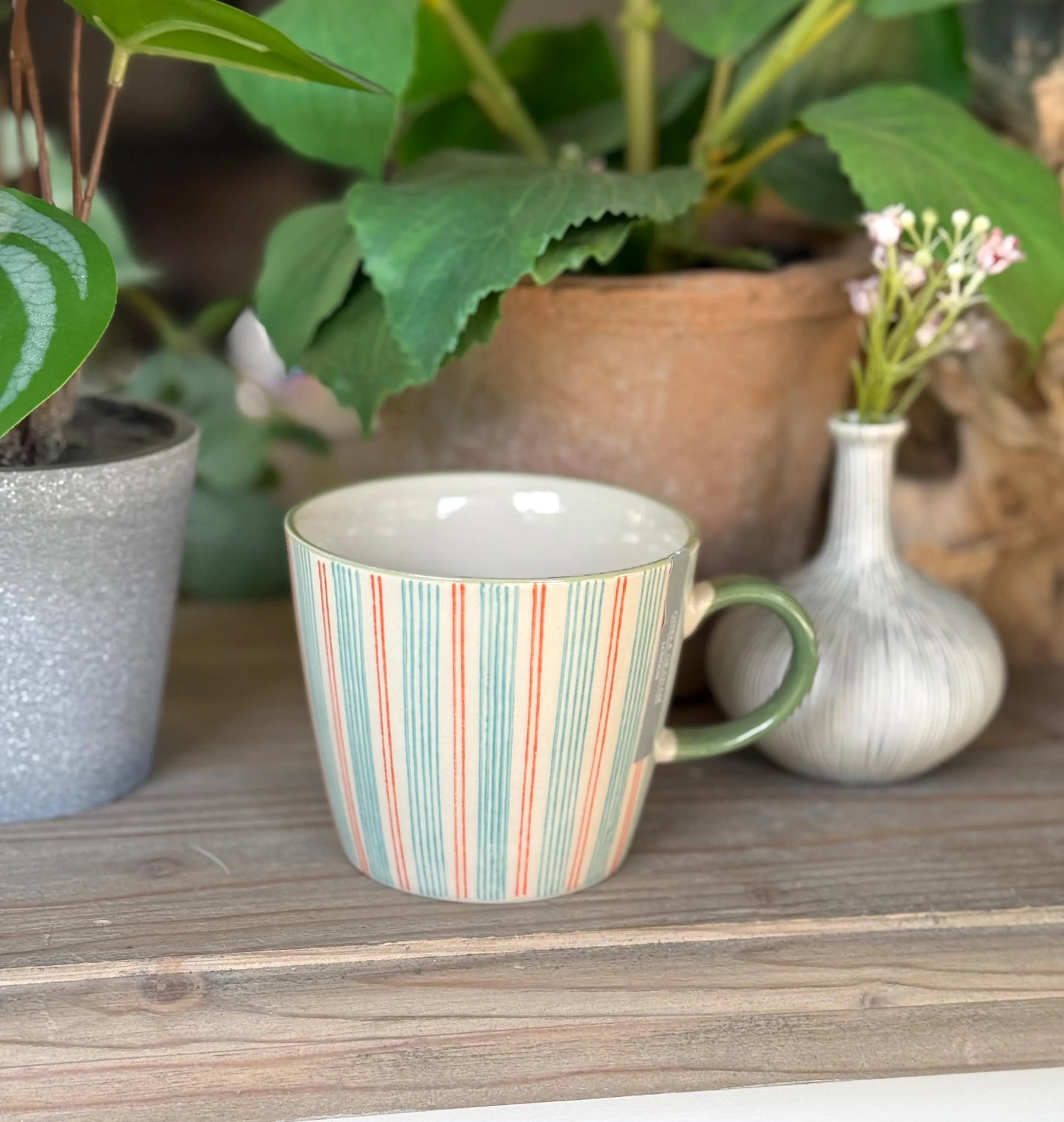 Ella Stipey Stoneware Mugs 12.5cm - 3 Colour Options Available