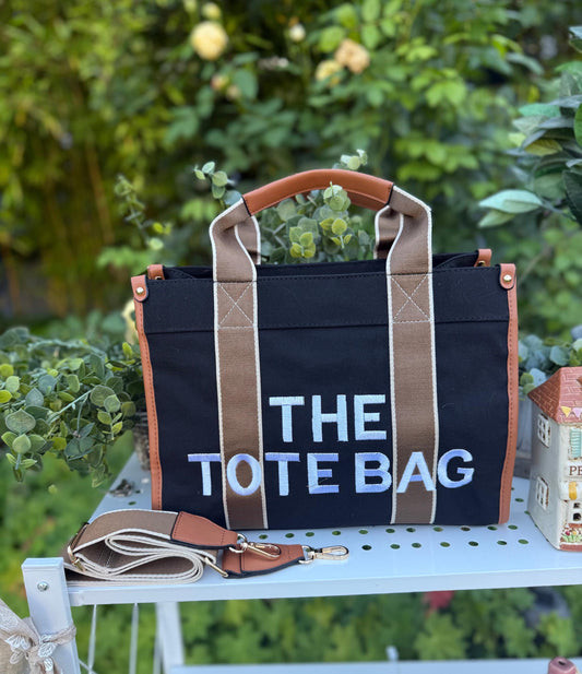 New Embroidered Tote Bag - Black (Copy)