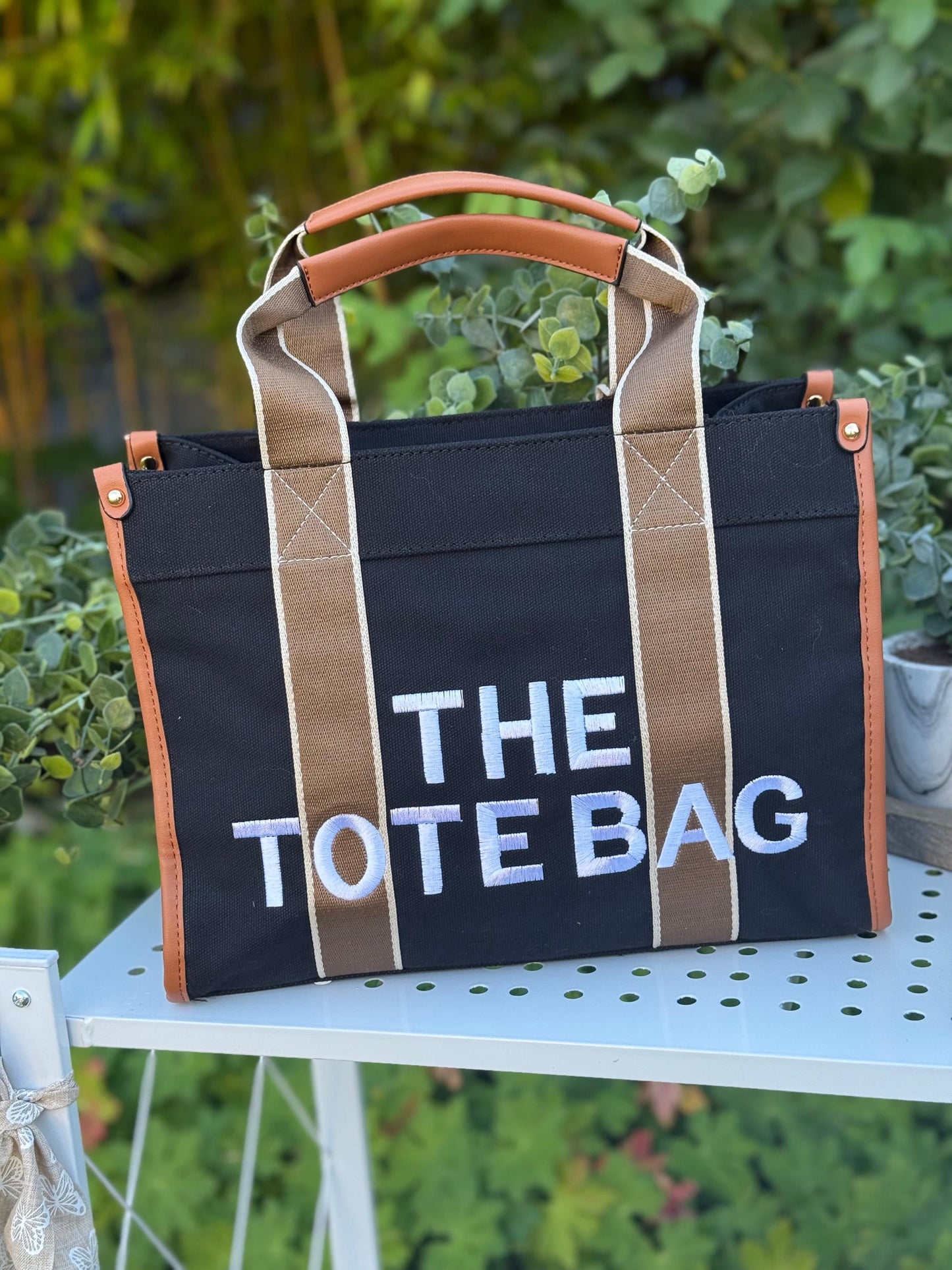 New Embroidered Tote Bag - Black (Copy)