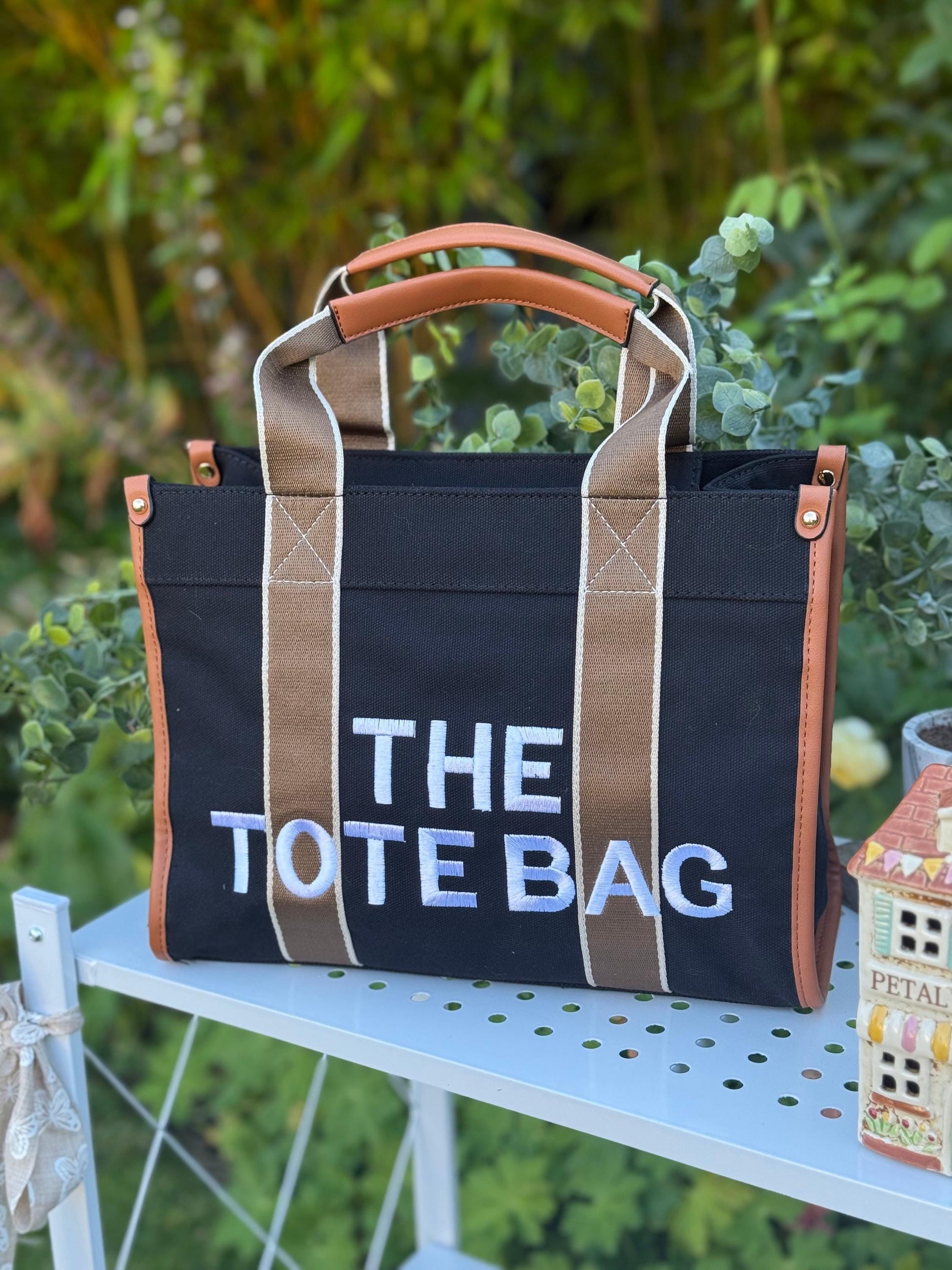 New Embroidered Tote Bag - Black (Copy)