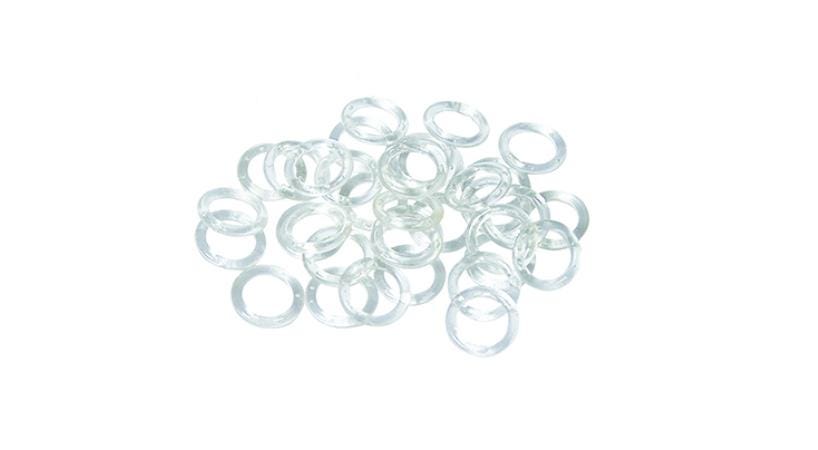 13mm clear sew on roman blind cord rings. Various packs available