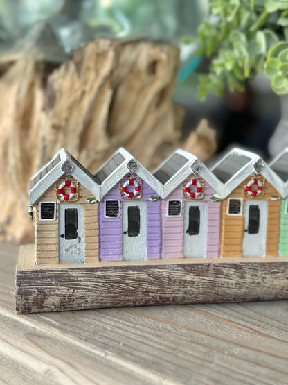 Beach Huts on a Wooden Block