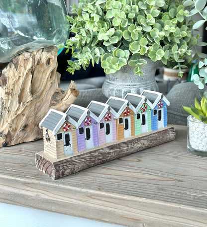 Beach Huts on a Wooden Block