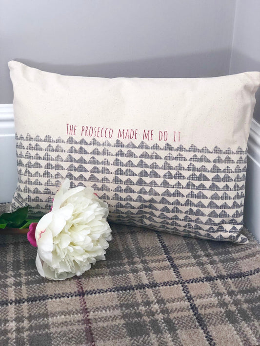 East of India Happy Woman Just Add Bubbles Feather Cushion