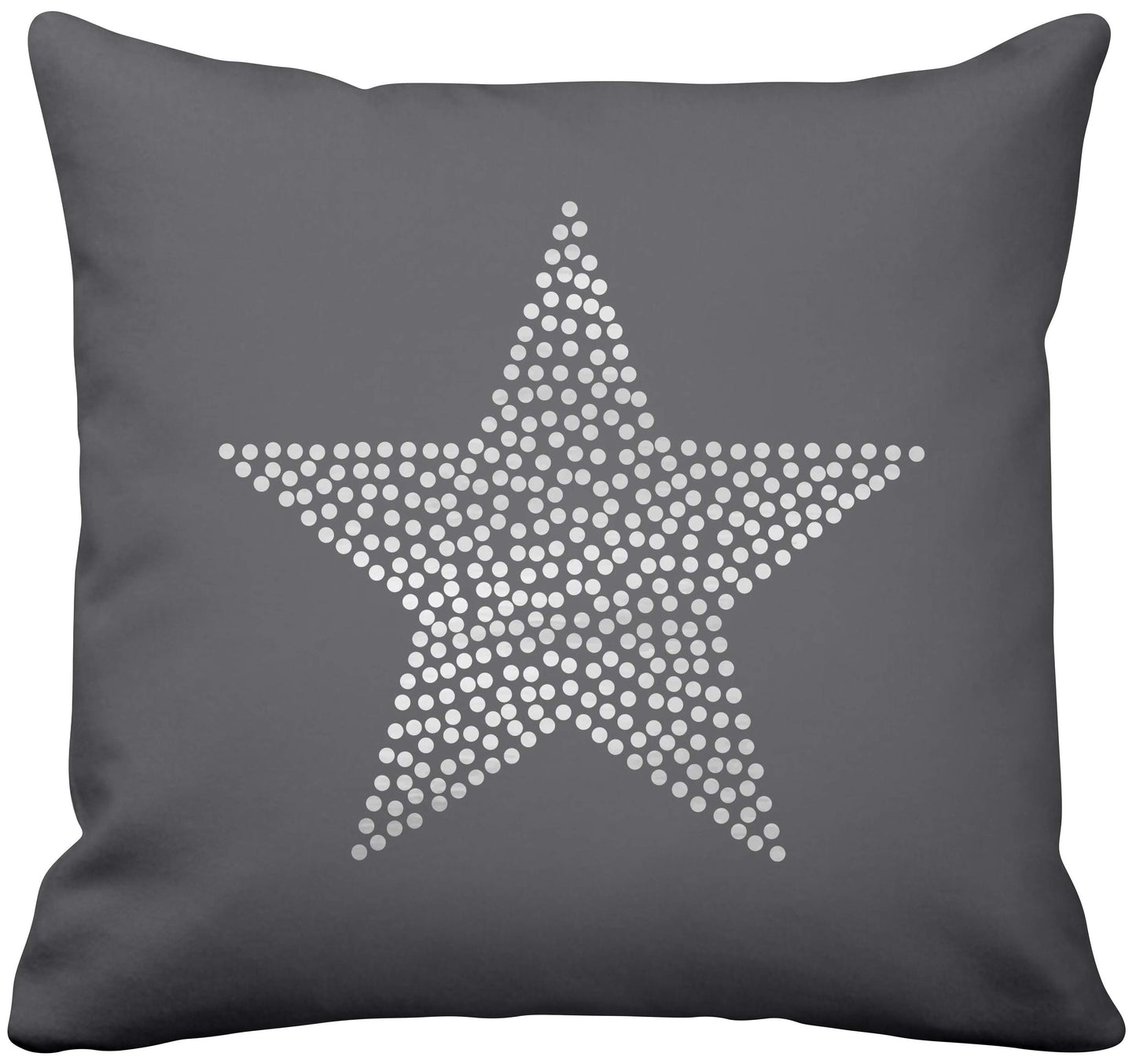 Charcoal Star Cushion with Silver Central Star
