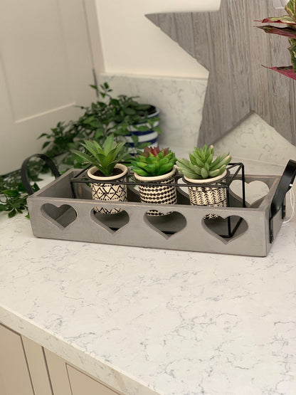 Heart Trug -Grey or White