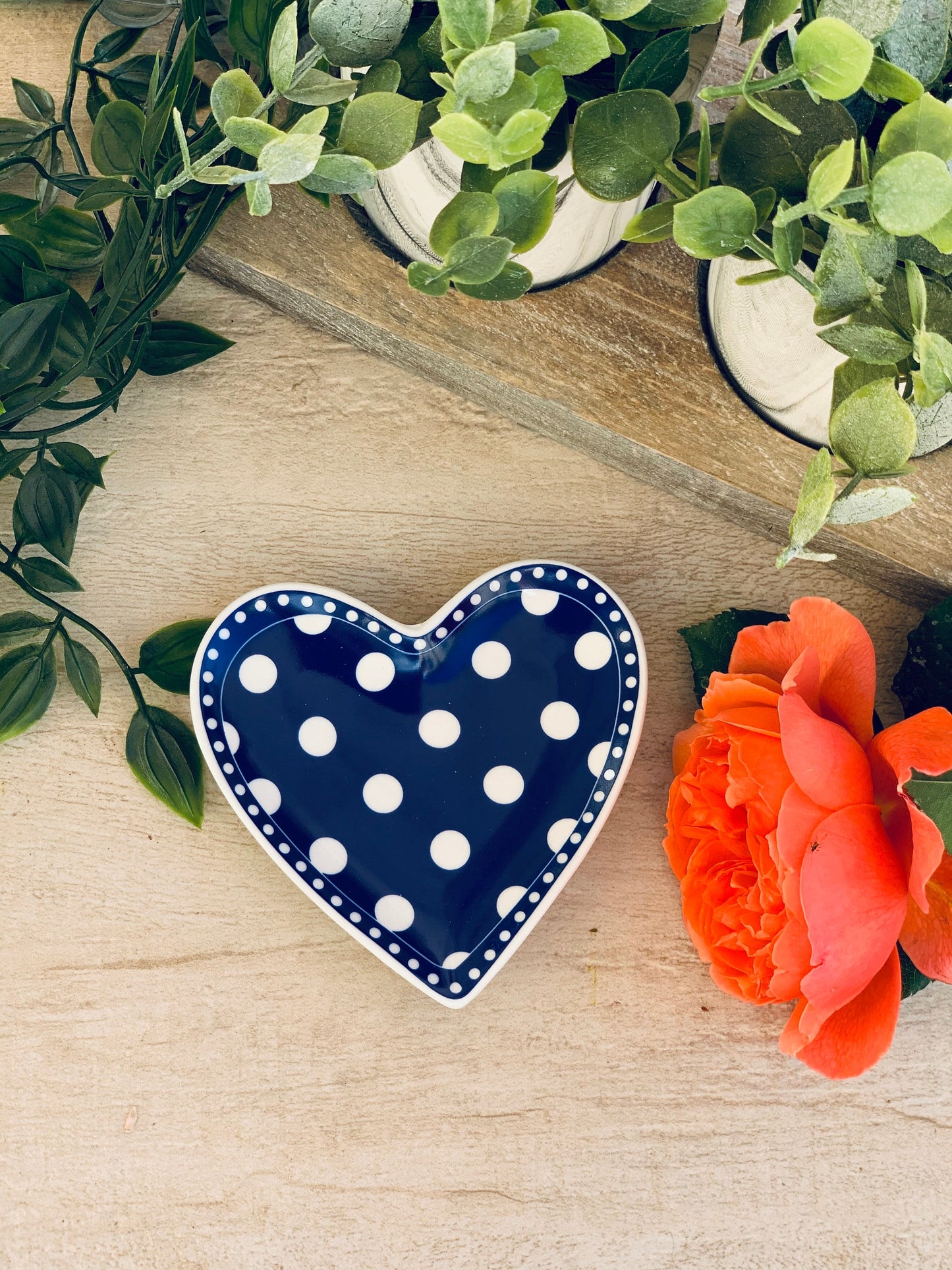 Krasilnikoff porcelain dark blue heart shaped dish