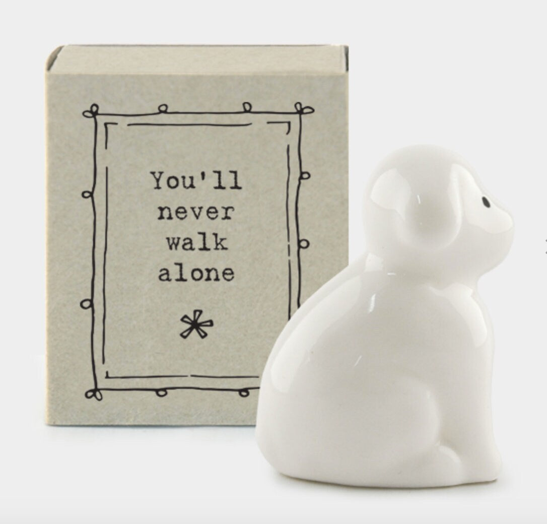 East of India Matchbox "You'll never walk alone" Porcelain Token