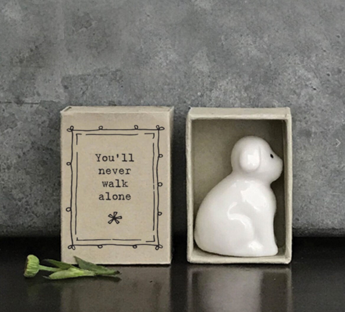 East of India Matchbox "You'll never walk alone" Porcelain Token