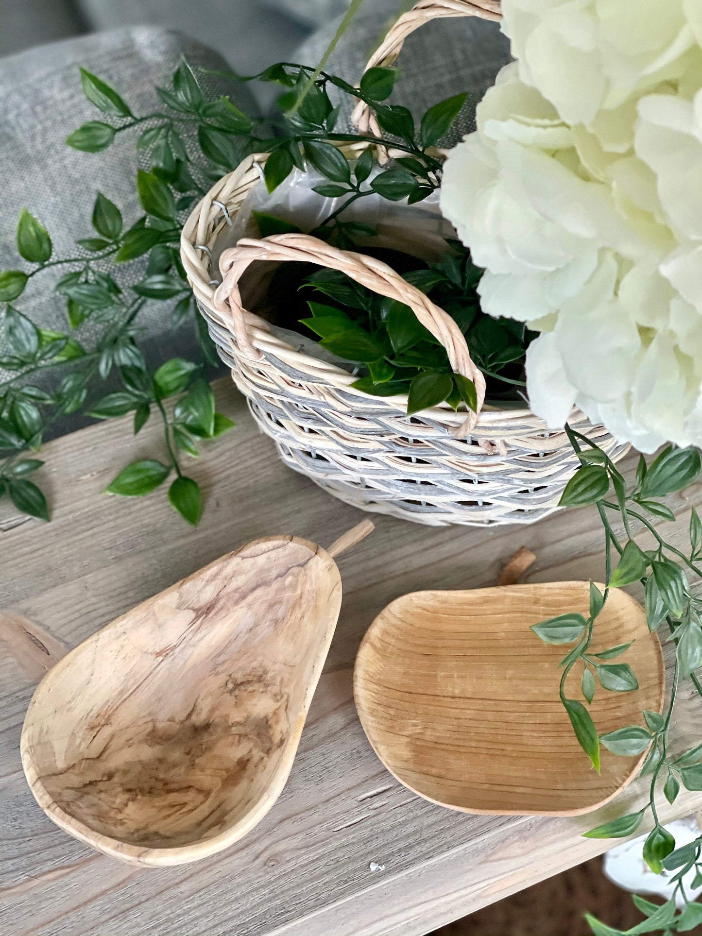 East of India Rustic Wooden Carved Apple Bowl