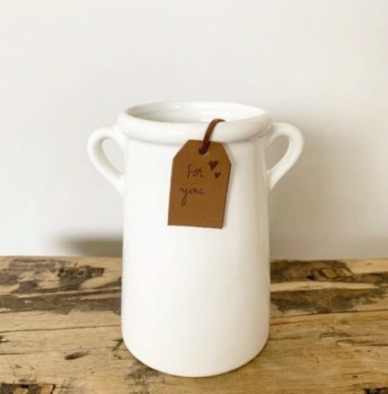 White Vase 'For You'- 18cm