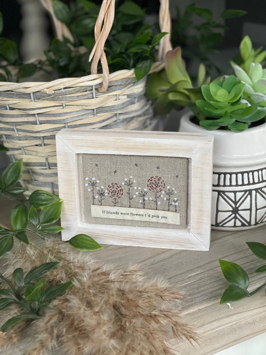 East of India ‘If Friends Were Flowers’ Embroidered Picture Frame