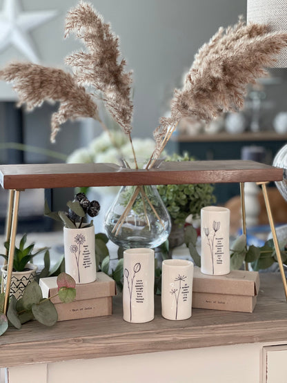 East of India Porcelain Vase - Live every moment