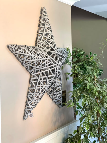Decor Feature Wicker Grey Star - Very Large 106cm