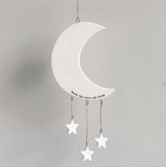 East Of India Porcelain Mobile - Moon
