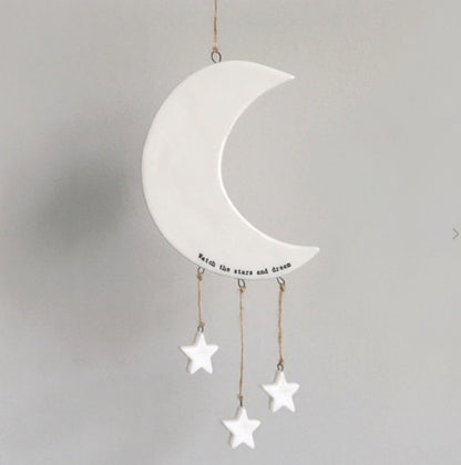 East Of India Porcelain Mobile - Moon