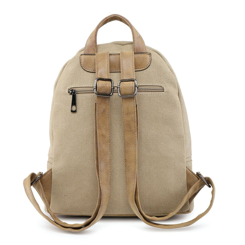 Yellow Canvas Rucksack/Backpack with Silver Star