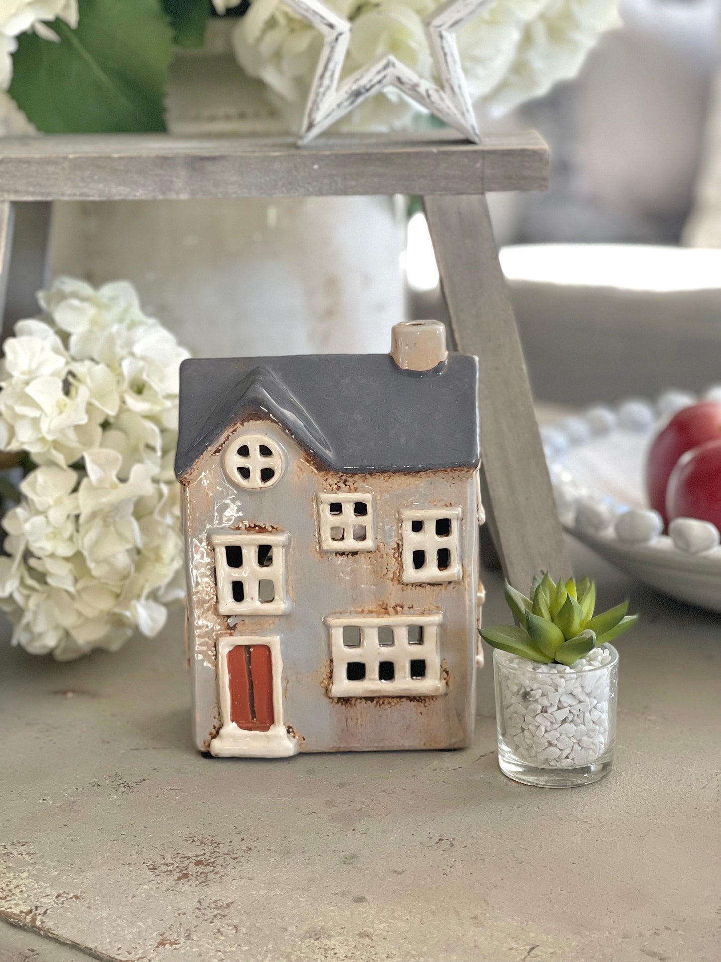 Ceramic House Lantern/Candle Holder