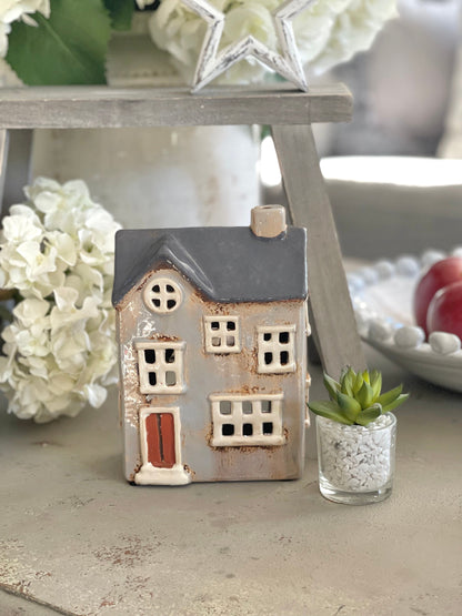 Ceramic House Lantern/Candle Holder