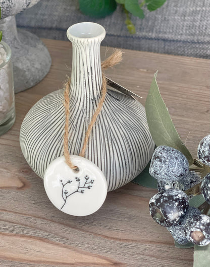 East Of India 'Sending You Hugs'  Porcelain Hanging Token