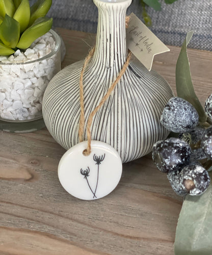 East Of India 'Happy Birthday’  Porcelain Hanging Token