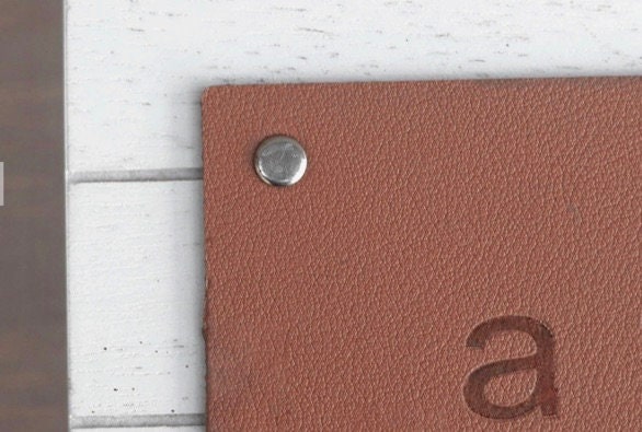 Faux Leather Engraved Wood Block Wall Sign