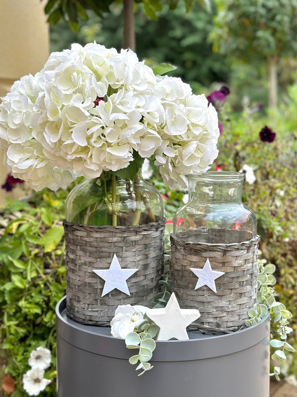 Parlane Grey/White Star Glass Jar - Available in 2 sizes – Lescale ...