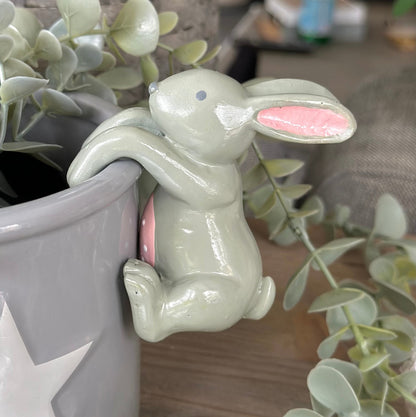 Grey Bunny Pot Hanger