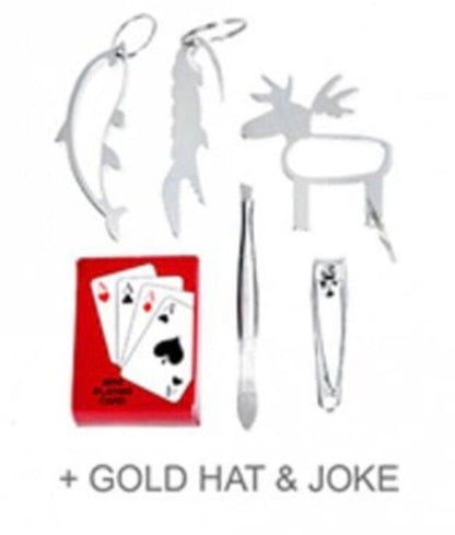 Box of 6 Luxury Christmas Crackers - Gold Stars & Stripes