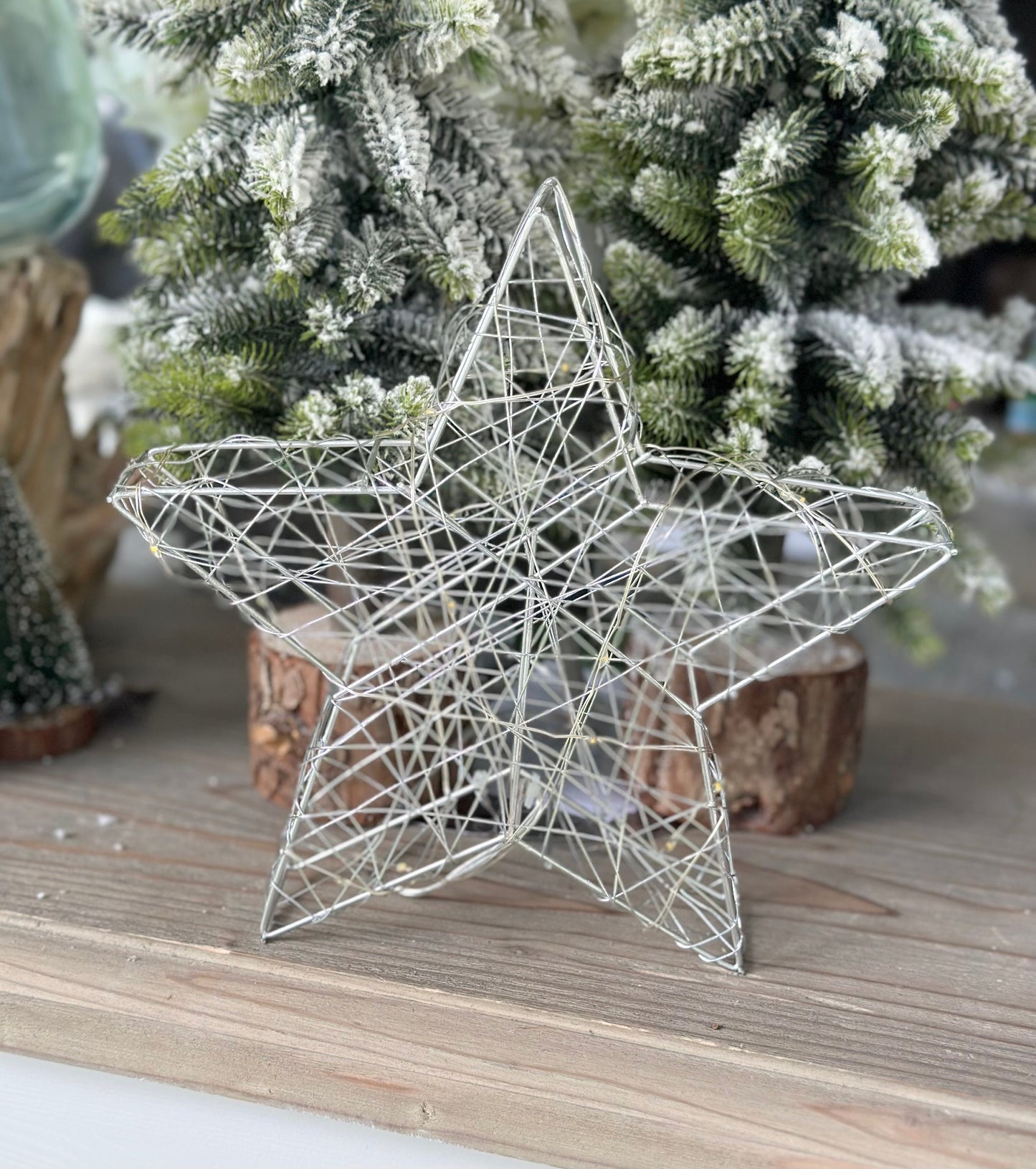 Silver Wire LED Star, 20cm