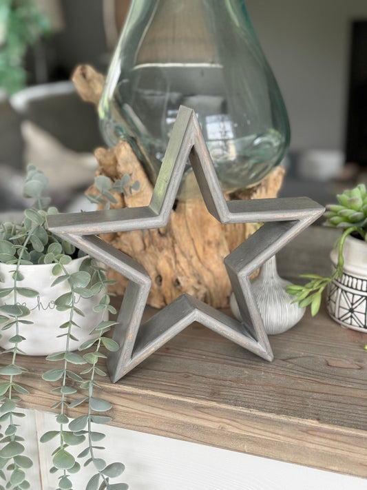 Grey Medium Mantelpiece Star